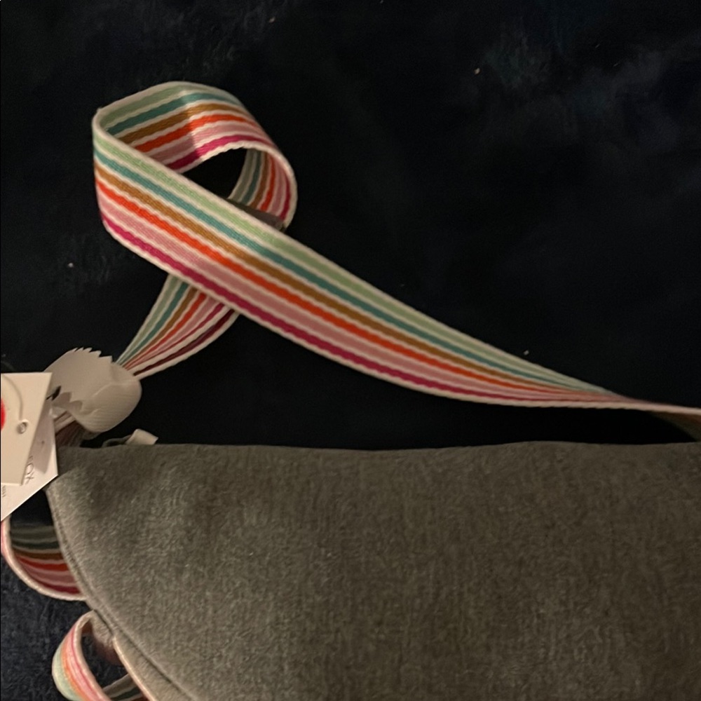 Wildfox Gray Bag with Vibrant Rainbow  Strap - Picture 3 of 13